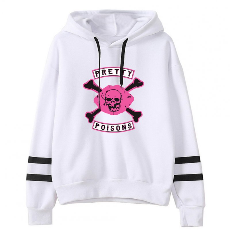 Men Women American Drama Riverdale Fleece Lined Thickening Hooded Sweater Tops White D_M