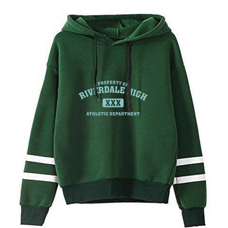 Men Women American Drama Riverdale Fleece Lined Thickening Hooded Sweater Green A_S