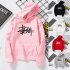 Men Women Autumn Winter Hooded Loose Printing All Match Fleece Sweatshirts Top for Students white M