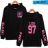Men Women Black Pink Printing Zipper Hooded Long Sleeve Sweatshirts A 10044 WY07 1 D black S