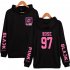 Men Women Black Pink Printing Zipper Hooded Long Sleeve Sweatshirts A 10043 WY07 1 A black XL