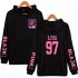 Men Women Black Pink Printing Zipper Hooded Long Sleeve Sweatshirts A 10043 WY07 1 A black L