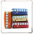 Men Women Cartoon Bus Shape Canvas Pencil Case Stationery Storage Bag blue 19 6 5cm