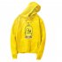 Men Women Cartoon Yellow Duck Pattern Fleece Hooded Sweatshirt gray S