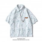 Men Women Casual Shirt Short Sleeve Love Heart Shaped Printed Summer Loose Couple Tops SY129 gray M