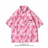 Men Women Casual Shirt Short Sleeve Love Heart Shaped Printed Summer Loose Couple Tops SY129 gray M