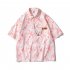 Men Women Casual Shirt Short Sleeve Love Heart Shaped Printed Summer Loose Couple Tops SY129 gray M