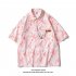 Men Women Casual Shirt Short Sleeve Love Heart Shaped Printed Summer Loose Couple Tops SY129 Orange XL