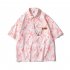 Men Women Casual Shirt Short Sleeve Love Heart Shaped Printed Summer Loose Couple Tops SY129 Orange XL