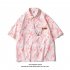 Men Women Casual Shirt Short Sleeve Love Heart Shaped Printed Summer Loose Couple Tops SY129 red XXL