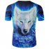 Men Women Cool 3D Digital Wolf Printing Round Collar Short Sleeve T shirt TX RW 1355 XL