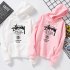 Men Women Couples Cool Stylish Letter Printing Long Sleeve Casual Sports Fleece Hooded Sweatshirts red L