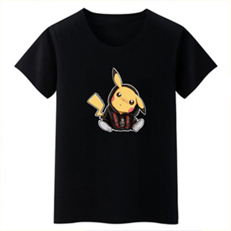 Men Women Cute Carton Pokemon Go Pikachu Anime Printed Harajuku Short Sleeve T-shirt F section_XL