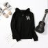 Men Women DJ Coat Sweatshirts for Autumn Winter  Wear black XL