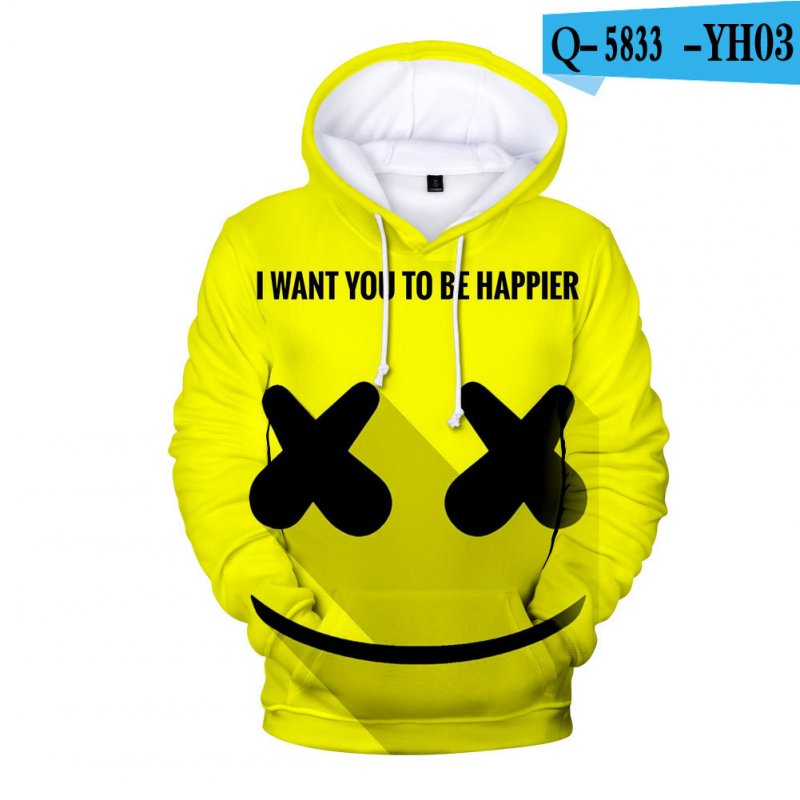 Men Women DJ Marshmello 3D Print Small Happy Face Balloon Long Sleeve Sport Hoodies Sweatshirt D style_S