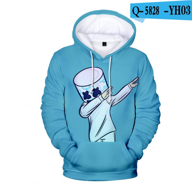 Men Women DJ Marshmello Fans 3D Print Small Happy Face Long Sleeve Sport Hoodies Sweatshirt V style_XXL