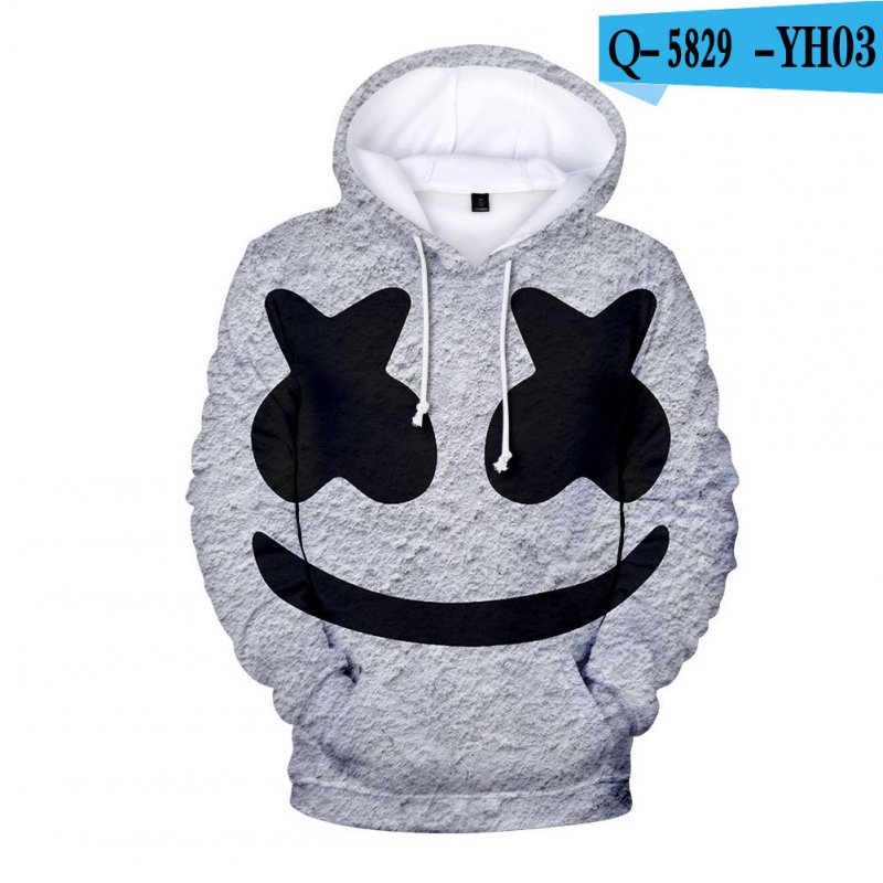 Men Women DJ Marshmello Fans 3D Print Small Happy Face Long Sleeve Sport Hoodies Sweatshirt O style_M