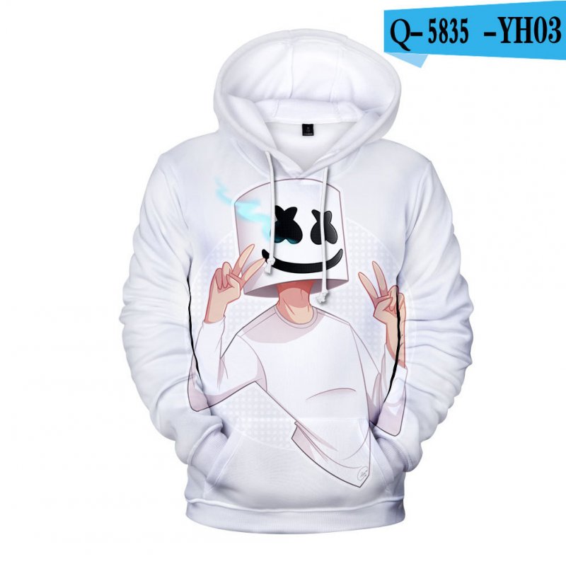 Men Women DJ Marshmello Fans 3D Print Small Logo Long Sleeve Sport Hoodies Sweatshirt F style_L