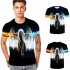 Men Women Fashion 3D Angel Printing Casual Short Sleeve T shirt Photo Color S