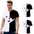 Men Women Fashion 3D Black White Bear Pattern Digital Printing Short Sleeve T Shirt N 0490 YH01 M