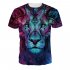 Men Women Fashion 3D Tiger Digital Printing T shirt Round Neck Short Sleeve Tops NA188 XL