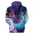 Men Women Fashion Cartoon Digital Printing Fleeces Hooded Sweatshirt Q0113 YH03 blue S
