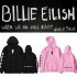 Men Women Fashion Casual Cartoon Pattern Printing Billie Eilish Hoodie Pullover pink L