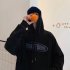 Men Women Fashion Hoodie Sweatshirt Letter Printing Loose Pullover Casual Tops Black XXL
