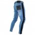 Men Women Fashion Zipper Splicing Broken Hole Jeans Pants Dark blue XL