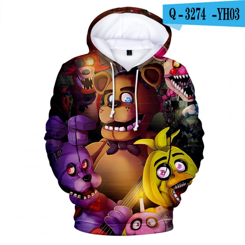 Men Women Five Nights at Freddy Toy Bear Digital Printing 3D Hooded Sweatshirts Q-3274-YH03 K1_XXXL