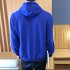 Men Women Fleece Lined Autumn Winter Sportswear 3 Fringes Long Sleeve Casual Jacket  blue XL