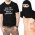 Men Women Funny Reversible Double sided Cartoon Short Sleeve T Shirt black L