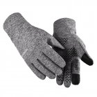 Men Women Gloves Autumn Winter Warm Touchscreen Nonslip Outdoor Riding Gloves gray_L