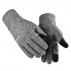 Men Women Gloves Autumn Winter Warm Touchscreen Nonslip Outdoor Riding Gloves gray_M