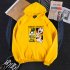 Men Women Hoodie Sweatshirt Cartoon Micky Mouse Thicken Autumn Winter Loose Pullover Yellow M