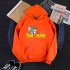 Men Women Hoodie Sweatshirt Tom and Jerry Cartoon Thicken Loose Autumn Winter Pullover Tops Orange XXXL