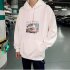 Men Women Hoodie Sweatshirt Printing Letter Car Spring Autumn Loose Pullover Tops White XXL
