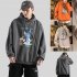 Men Women Hoodie Sweatshirt Tom and Jerry Cartoon Printing Loose Fashion Pullover Tops Dark gray XL