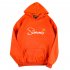 Men Women Hoodie Sweatshirt Thicken Velvet Summer Sun Autumn Winter Loose Pullover Tops Orange XL