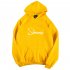 Men Women Hoodie Sweatshirt Thicken Velvet Summer Sun Autumn Winter Loose Pullover Tops Yellow S