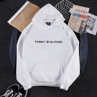 Men Women Hoodie Sweatshirt Printing Letters Thicken Velvet Loose Fashion Pullover White XL