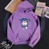 Men Women Hoodie Sweatshirt Doraemon Cartoon Thicken Loose Autumn Winter Pullover Tops Pink XXXL