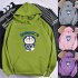 Men Women Hoodie Sweatshirt Doraemon Cartoon Thicken Loose Autumn Winter Pullover Tops Pink XXXL