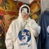 Men Women Hoodie Sweatshirt Cartoon Rabbit Printing Fashion Loose Pullover Casual Tops White M