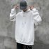 Men Women Hoodie Sweatshirt Chrysanthemum Printing Simple Unisex Pullover Tops White XL