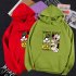 Men Women Hoodie Sweatshirt Micky Mouse Cartoon Thicken Autumn Winter Loose Pullover Green XXXL