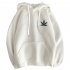 Men Women Hoodie Sweatshirt Maple Printing Simple Fashion Loose Pullover Tops White XL