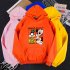 Men Women Hoodie Sweatshirt Cartoon Micky Mouse Thicken Autumn Winter Loose Pullover Orange XXXL