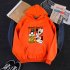 Men Women Hoodie Sweatshirt Cartoon Micky Mouse Thicken Autumn Winter Loose Pullover Orange XXXL