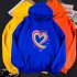Men Women Hoodie Sweatshirt Happy Family Heart Thicken Autumn Winter Loose Pullover Tops Blue XXL